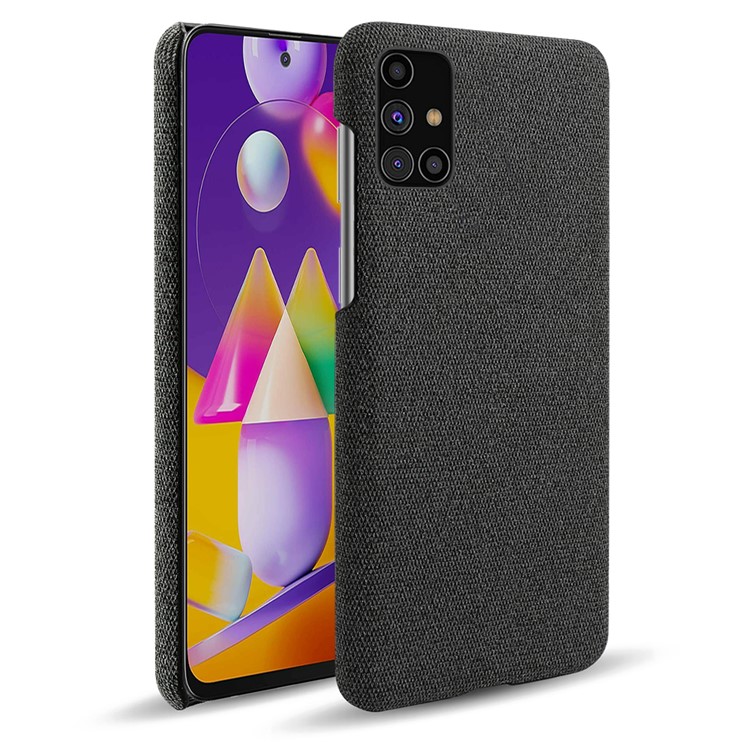 Cloth Texture Plastic Back Case for Samsung Galaxy M31s - Black-2
