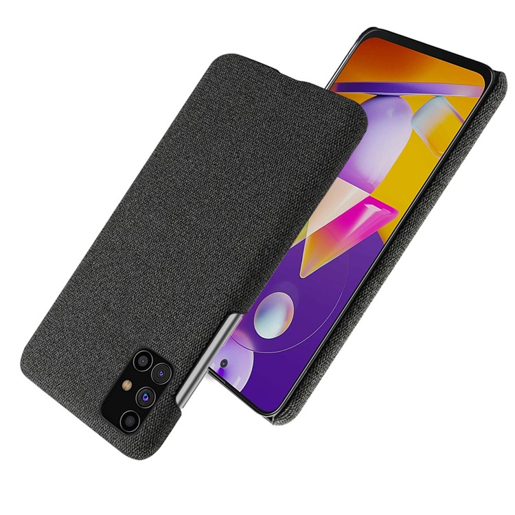 Cloth Texture Plastic Back Case for Samsung Galaxy M31s - Black-3