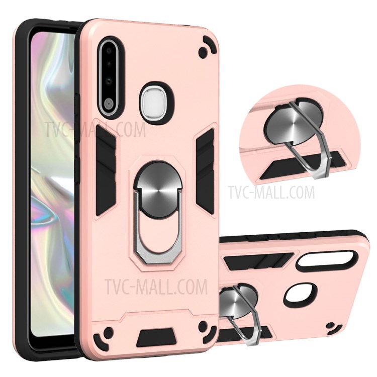 Detachable 2 in 1 with Rotatable Kickstand PC + TPU Cover for Samsung Galaxy A70e - Rose Gold-1