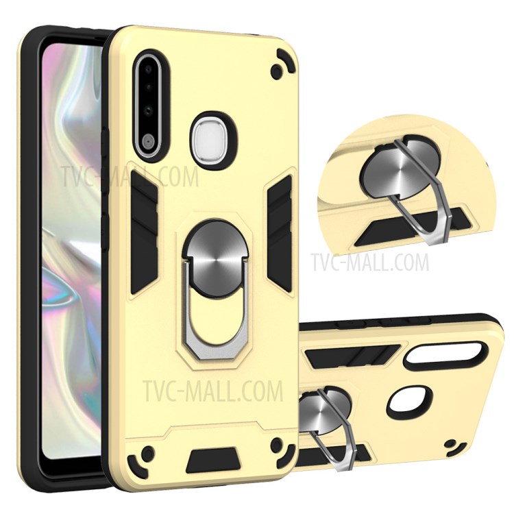 Detachable 2 in 1 with Rotatable Kickstand PC + TPU Cover for Samsung Galaxy A70e - Gold-1