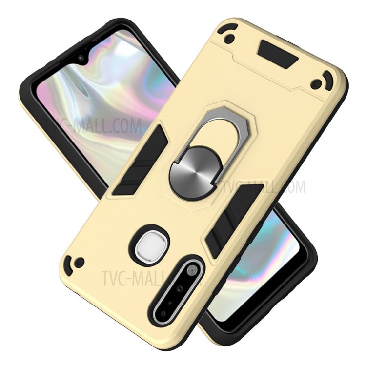 Detachable 2 in 1 with Rotatable Kickstand PC + TPU Cover for Samsung Galaxy A70e - Gold-2