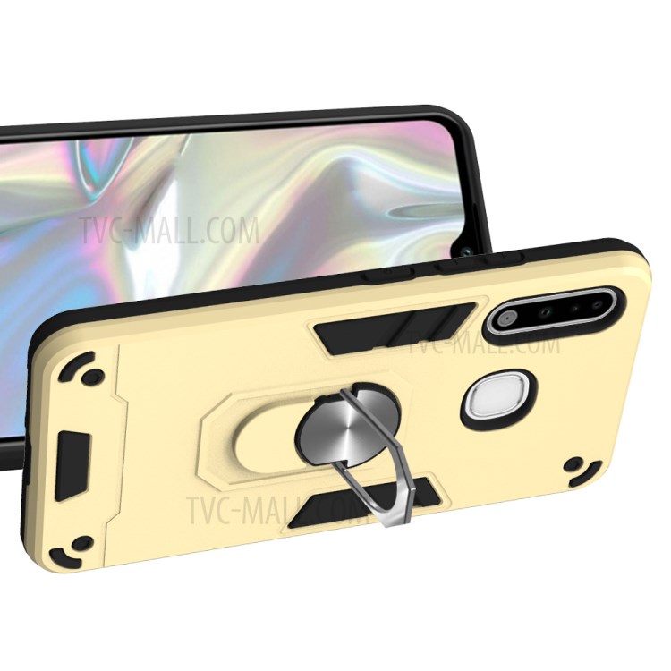 Detachable 2 in 1 with Rotatable Kickstand PC + TPU Cover for Samsung Galaxy A70e - Gold-3