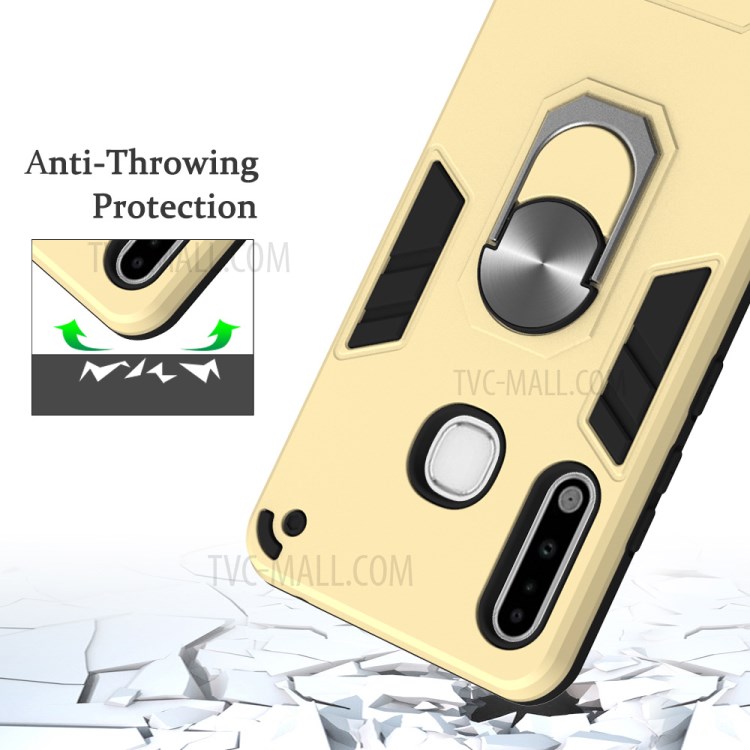 Detachable 2 in 1 with Rotatable Kickstand PC + TPU Cover for Samsung Galaxy A70e - Gold-6