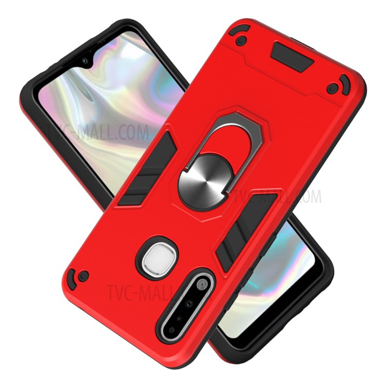 Detachable 2 in 1 with Rotatable Kickstand PC + TPU Cover for Samsung Galaxy A70e - Red-2