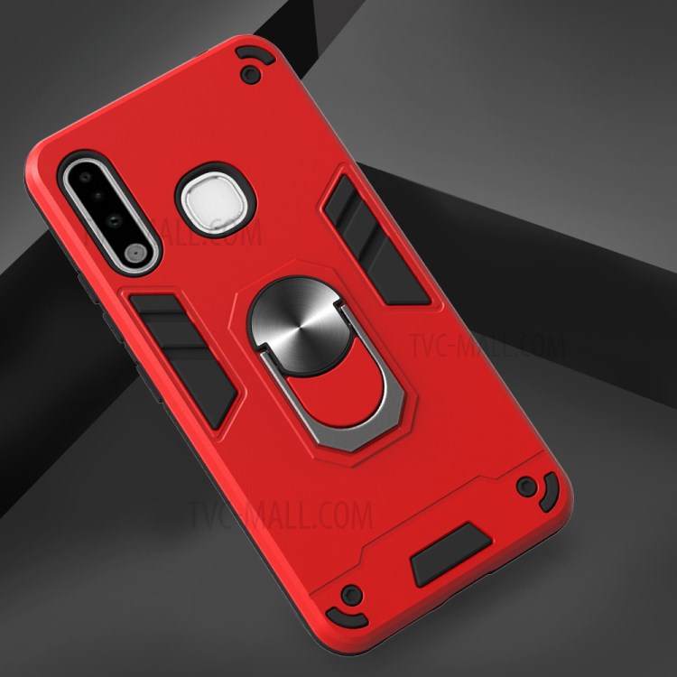 Detachable 2 in 1 with Rotatable Kickstand PC + TPU Cover for Samsung Galaxy A70e - Red-4