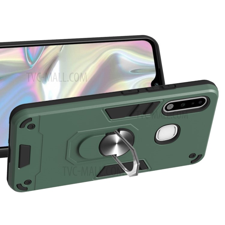 Detachable 2 in 1 with Rotatable Kickstand PC + TPU Cover for Samsung Galaxy A70e - Green-3