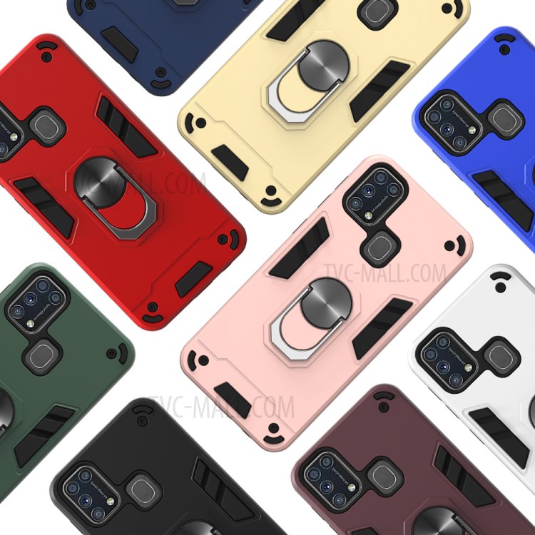 PC + TPU with Rotating Kickstand Case for Samsung Galaxy M31 - Black-5