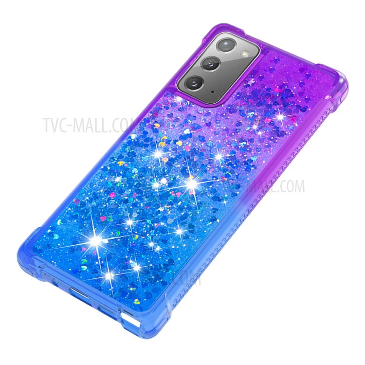 Shockproof Gradient Glitter Powder Quicksand TPU Shell for Samsung Galaxy Note 20/Note 20 5G - Purple / Blue-6