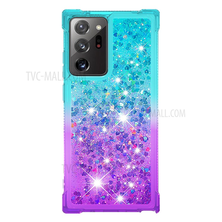 Shockproof Gradient Glitter Powder Quicksand TPU Phone Casing for Samsung Galaxy Note 20/Note 20 5G - Cyan / Purple-2