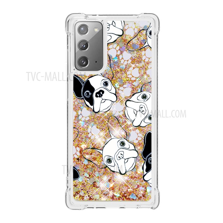 Liquid Glitter Powder Patterned Quicksand Shockproof TPU Back Case for Samsung Galaxy Note 20 5G / Galaxy Note 20 - Dog-2