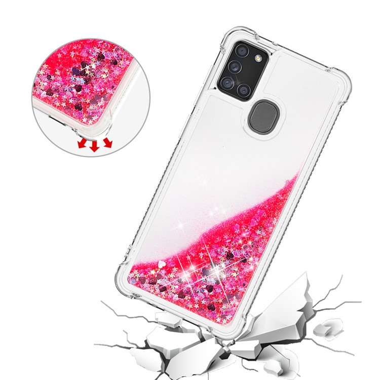 Dynamic Quicksand Shock-absorbing TPU Protection Phone Casing for Samsung Galaxy A21s - Rose-5