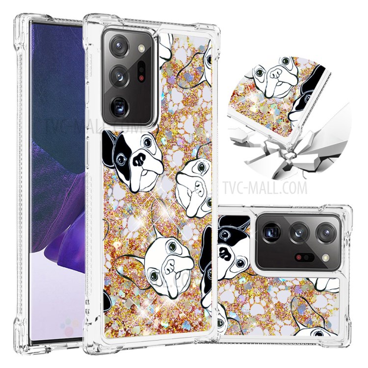 Liquid Glitter Powder Patterned Quicksand Shockproof TPU Back Case for Samsung Galaxy Note20 Ultra 5G / Galaxy Note20 Ultra - Dog-1