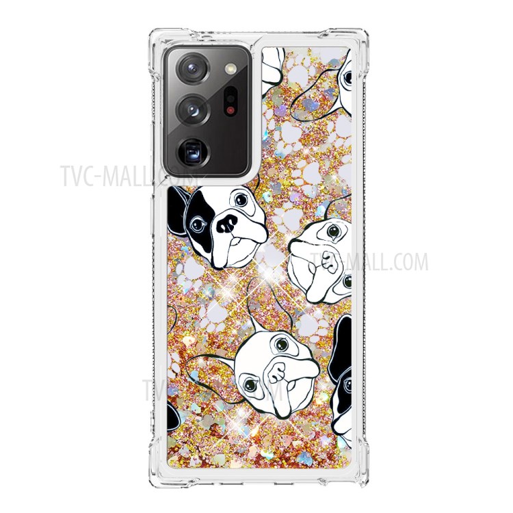 Liquid Glitter Powder Patterned Quicksand Shockproof TPU Back Case for Samsung Galaxy Note20 Ultra 5G / Galaxy Note20 Ultra - Dog-2