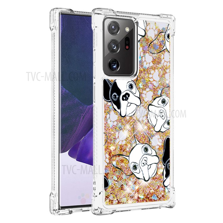 Liquid Glitter Powder Patterned Quicksand Shockproof TPU Back Case for Samsung Galaxy Note20 Ultra 5G / Galaxy Note20 Ultra - Dog-3