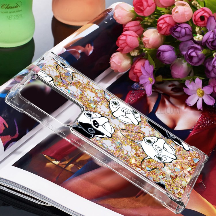 Liquid Glitter Powder Patterned Quicksand Shockproof TPU Back Case for Samsung Galaxy Note20 Ultra 5G / Galaxy Note20 Ultra - Dog-7