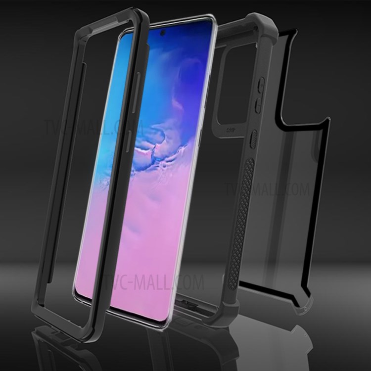 Anti-drop PC+TPU Cover Для Samsung Galaxy S20 4G/S20 5G - Черный-4