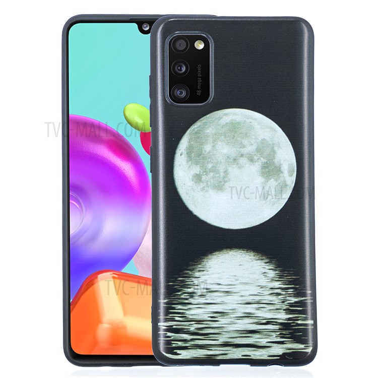 Pattern Printing Matte TPU Back Case for Samsung Galaxy A41 (Global Version) - Moon-2