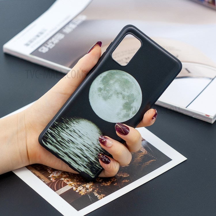 Pattern Printing Matte TPU Back Case for Samsung Galaxy A41 (Global Version) - Moon-5