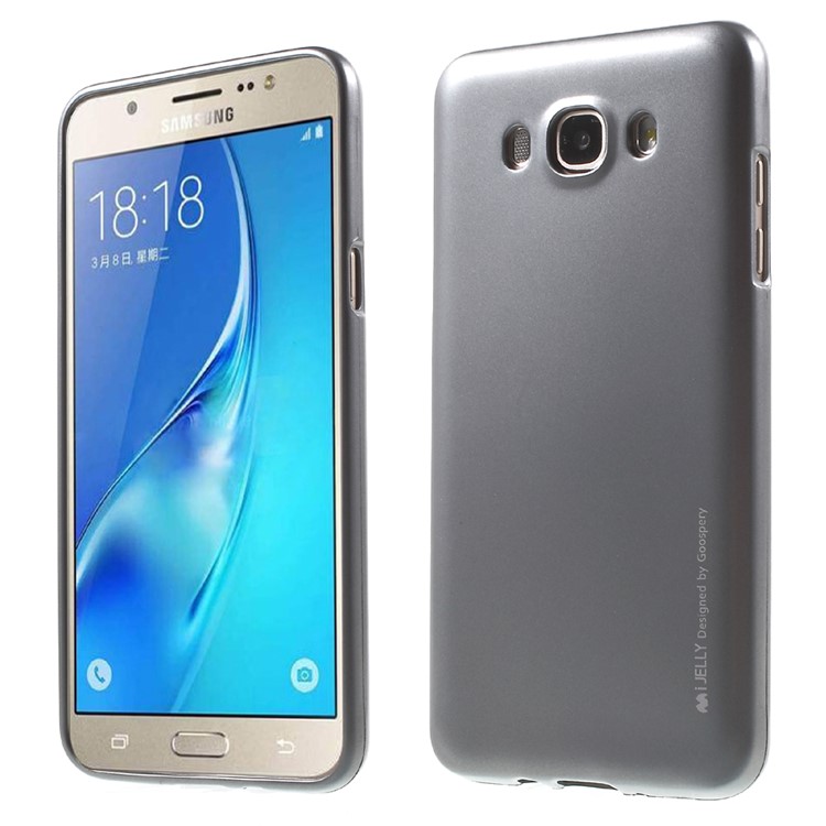 

MERCURY GOOSPERY i JELLY Case for Samsung Galaxy J7 (2016) J710 Metallic Finish TPU Cover - Grey