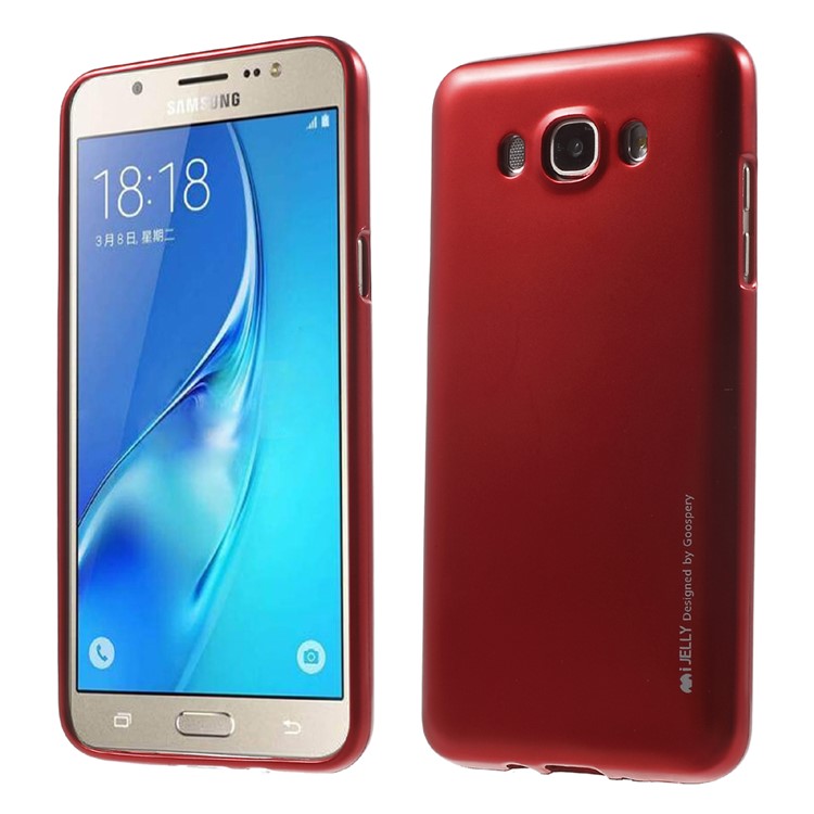 

MERCURY GOOSPERY i JELLY Cover for Samsung Galaxy J7 (2016) J710 Metallic Finish TPU Case - Red