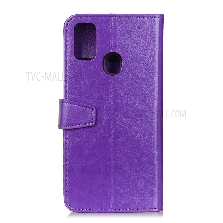 Crazy Horse Leather Wallet Stand Case for Samsung Galaxy M51 - Purple-3