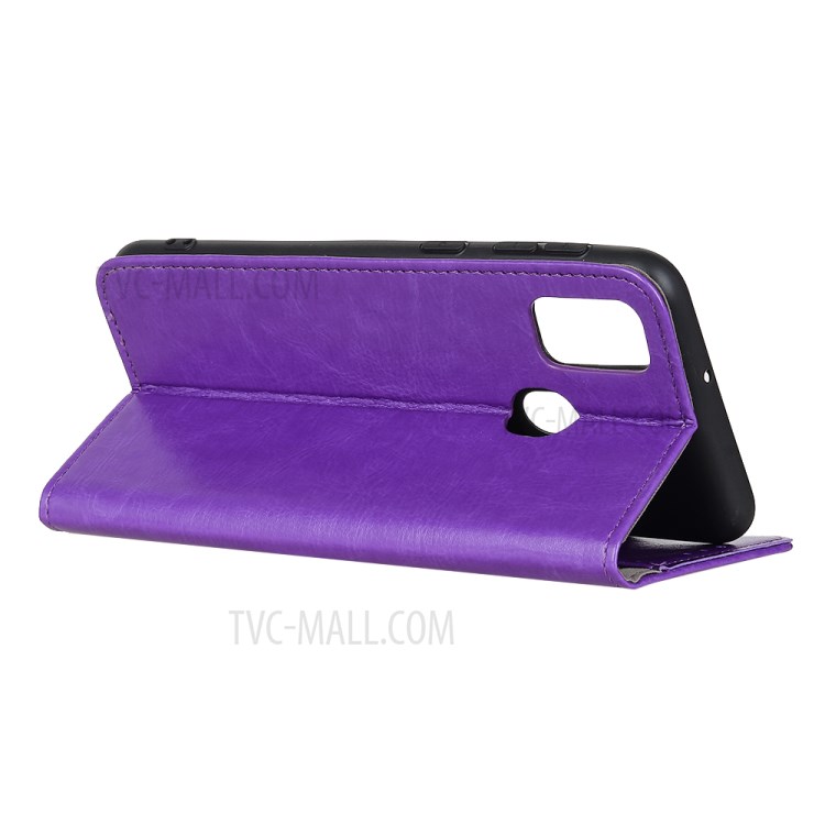 Crazy Horse Leather Wallet Stand Case for Samsung Galaxy M51 - Purple-5