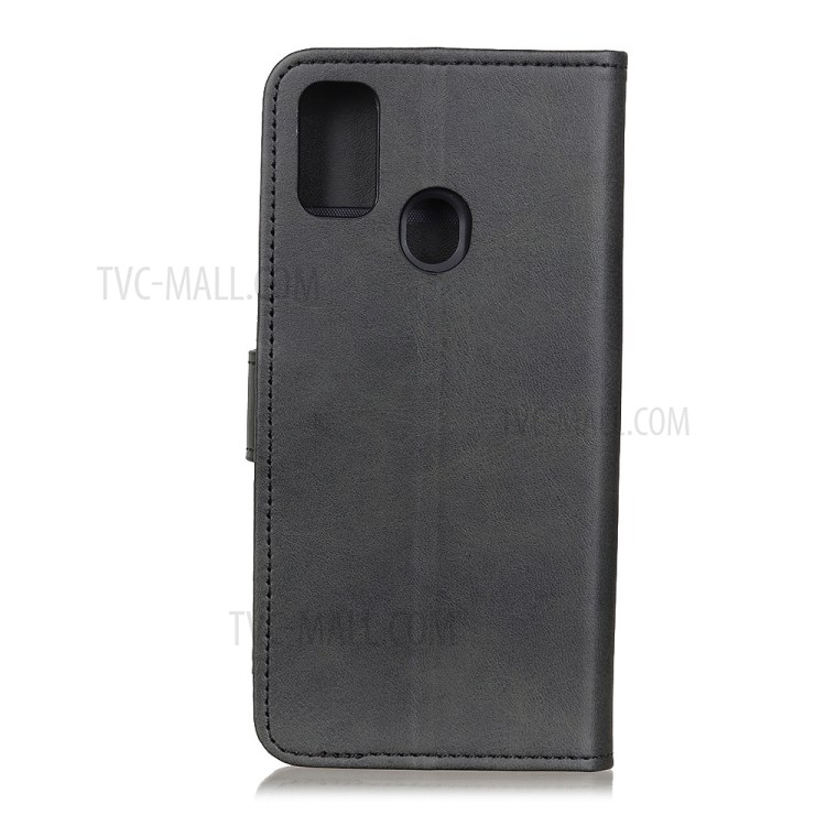 Matte Skin Leather Wallet Shell for Samsung Galaxy M51 - Black-3