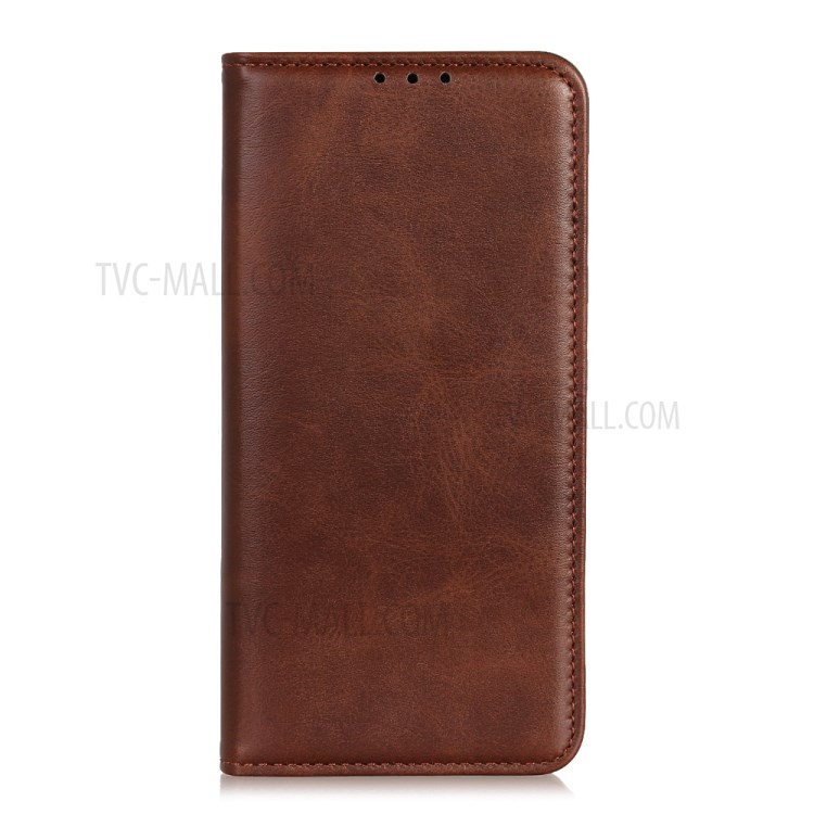 Auto-absorbed Split Leather Wallet Case for Samsung Galaxy M51 - Coffee-2