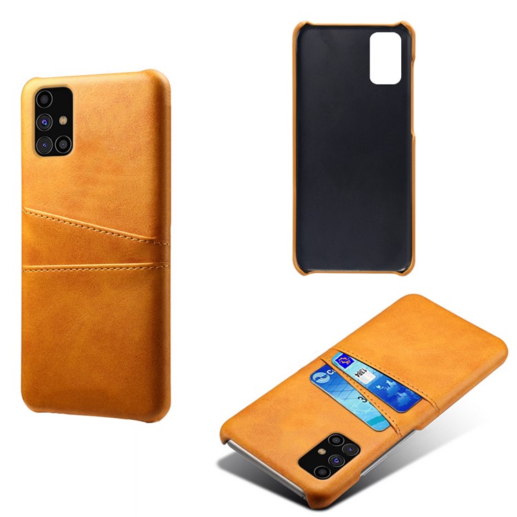 KSQ PU Leather Coated PC Cover with Double Card Slots for Samsung Galaxy M31s - Brown-2