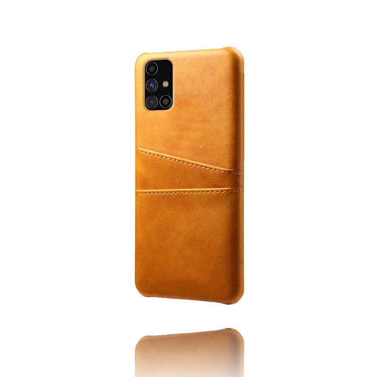 KSQ PU Leather Coated PC Cover with Double Card Slots for Samsung Galaxy M31s - Brown-3