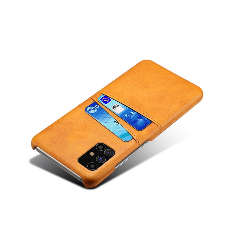 KSQ PU Leather Coated PC Cover with Double Card Slots for Samsung Galaxy M31s - Brown-4