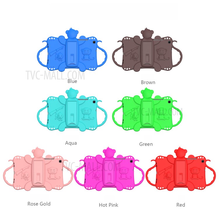 Monkey Style Silicone Kickstand Tablet Cover with Shoulder Strap for Samsung Galaxy Tab A 8.0 Wi-Fi (2019) SM-T290 - Red-8