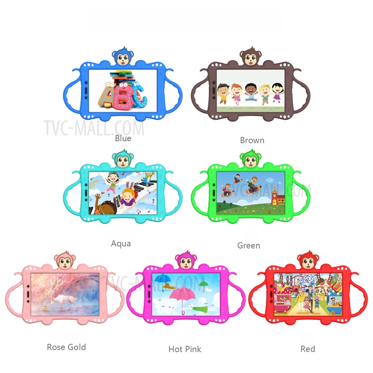 Monkey Style Silicone Kickstand Tablet Cover with Shoulder Strap for Samsung Galaxy Tab A 8.0 Wi-Fi (2019) SM-T290 - Red-9
