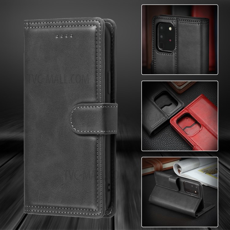 Leather Stand Case with Card Slots for Samsung Galaxy Note20 Ultra/Note20 Ultra 5G - Black-7