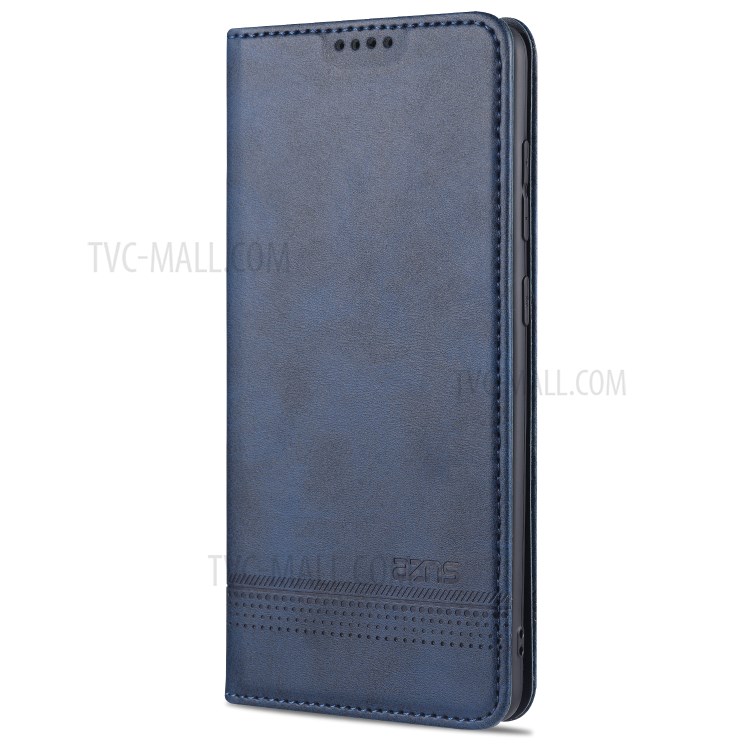 AZNS Auto-absorbed Leather Wallet Shell Case for Samsung Galaxy A71 SM-A715 - Blue-2