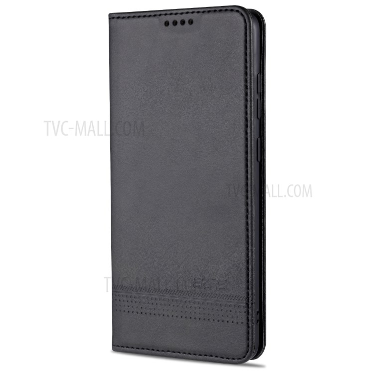 AZNS Auto-absorbed Leather Wallet Stand Case for Samsung Galaxy A81/Note 10 Lite - Black-2