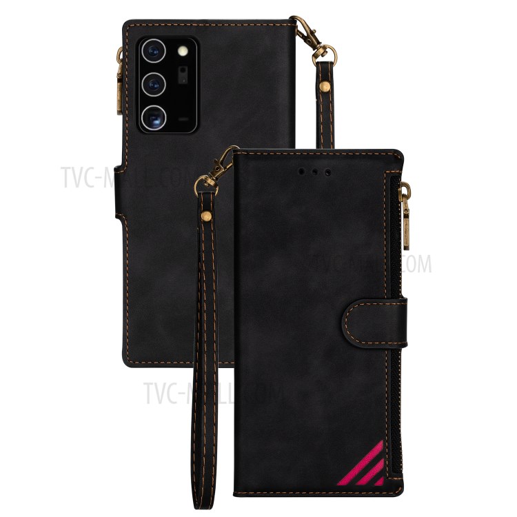 Wallet Phone Case PU Leather Coated TPU Cover for Samsung Galaxy Note 20 5G / Galaxy Note 20 - Black-1