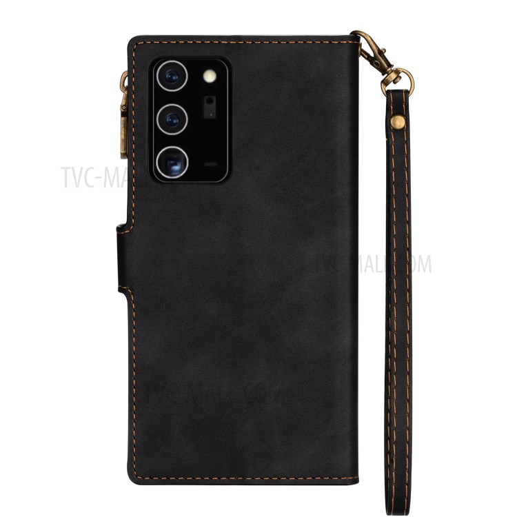 Wallet Phone Case PU Leather Coated TPU Cover for Samsung Galaxy Note20 Ultra 5G / Galaxy Note20 Ultra - Black-3