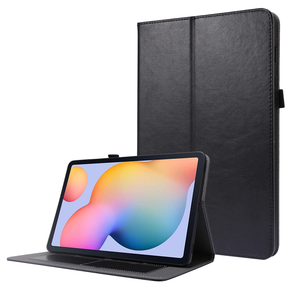 Crazy Horse Protector Slot Stand Stand Case Pour Samsung Galaxy Tab S7 - Noir