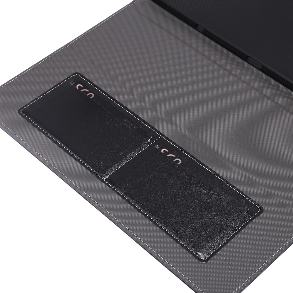 Crazy Horse Protector Card Slot Stand Leather Case for Samsung Galaxy Tab S7 - Black-7