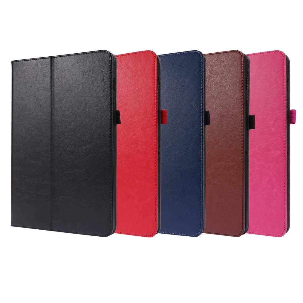 Crazy Horse Protector Card Slot Stand Leather Case for Samsung Galaxy Tab S7 - Black-9