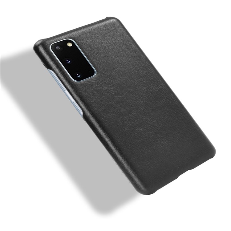 Litchi Skin Leather Coated Hard PC Case for Samsung Galaxy S20 Lite/S20 Fan Edition - Black-4