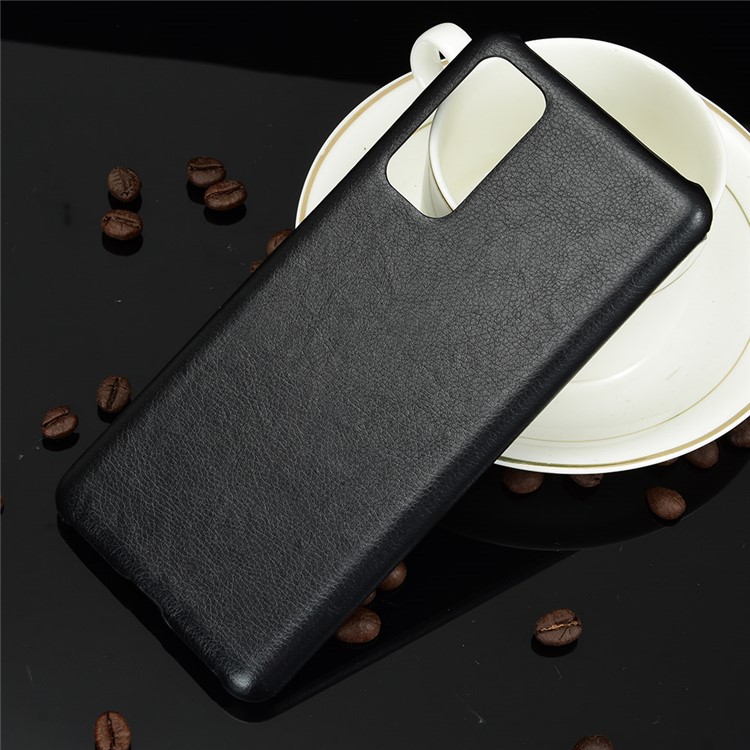 Litchi Skin Leather Coated Hard PC Case for Samsung Galaxy S20 Lite/S20 Fan Edition - Black-5