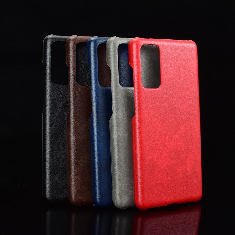 Litchi Skin Leather Coated Hard PC Case for Samsung Galaxy S20 Lite/S20 Fan Edition - Black-6