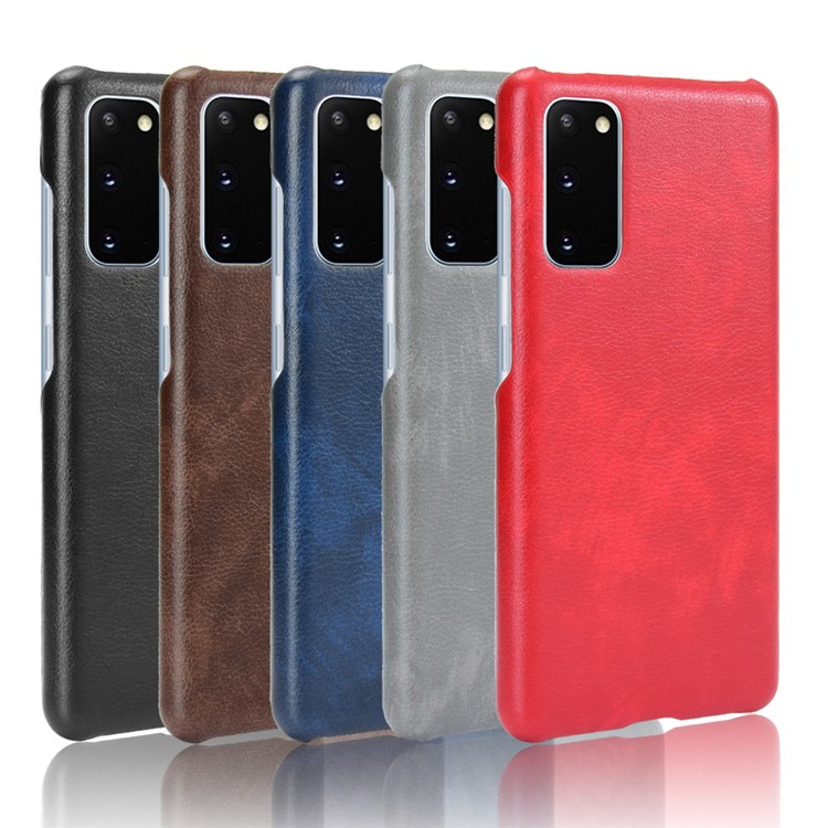 Litchi Skin Leather Coated Hard PC Case for Samsung Galaxy S20 Lite/S20 Fan Edition - Black-7