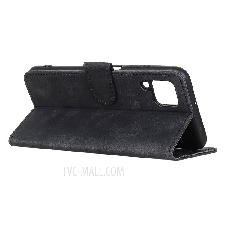 KHAZNEH Vintage Style Leather Wallet Stand Case for Samsung Galaxy A42 5G - Black-2