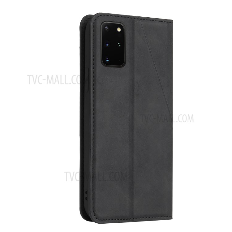 Silky Touch Rhombus Pattern Splicing Leather Stand Shell for Samsung Galaxy Note 20/Note 20 5G - Black-3