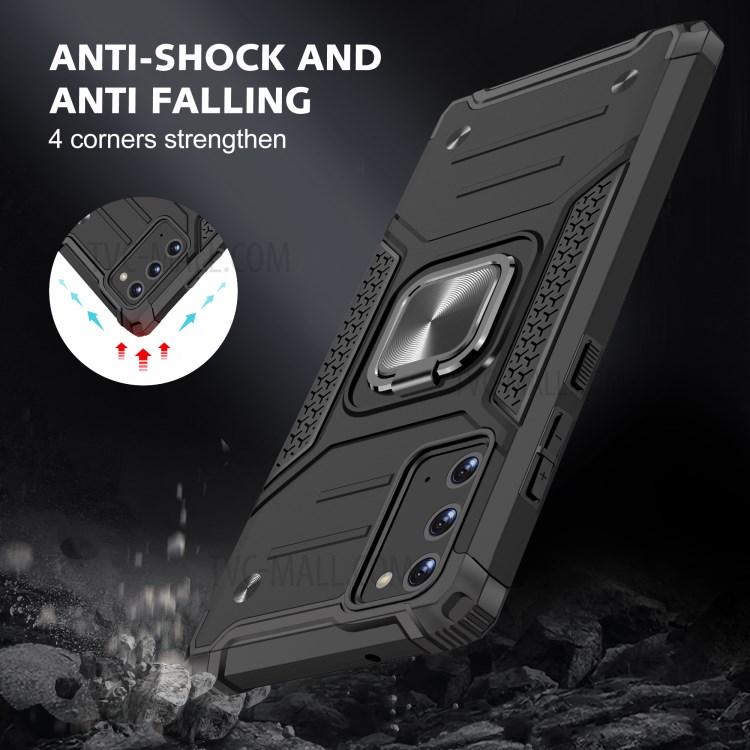 Detachable Armor Style Kickstand TPU + PC Shell with Metal Sheet for Samsung Galaxy Note 20/Note 20 5G - Black-7