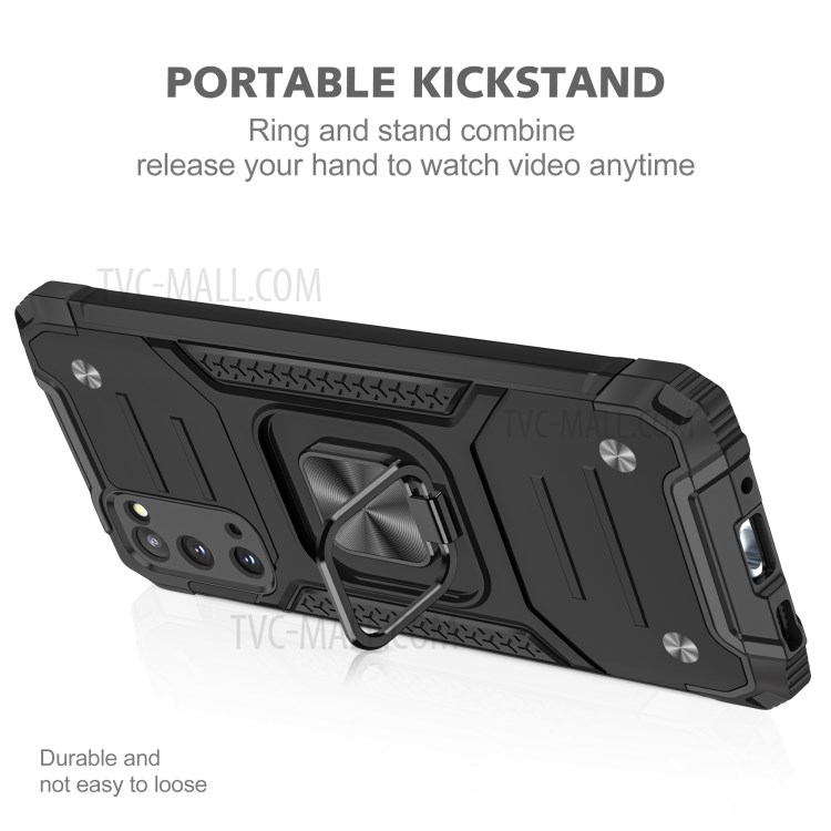 Detachable 2-in-1 Armor Style Kickstand TPU + PC Shell with Metal Sheet for Samsung Galaxy S20 - Black-4