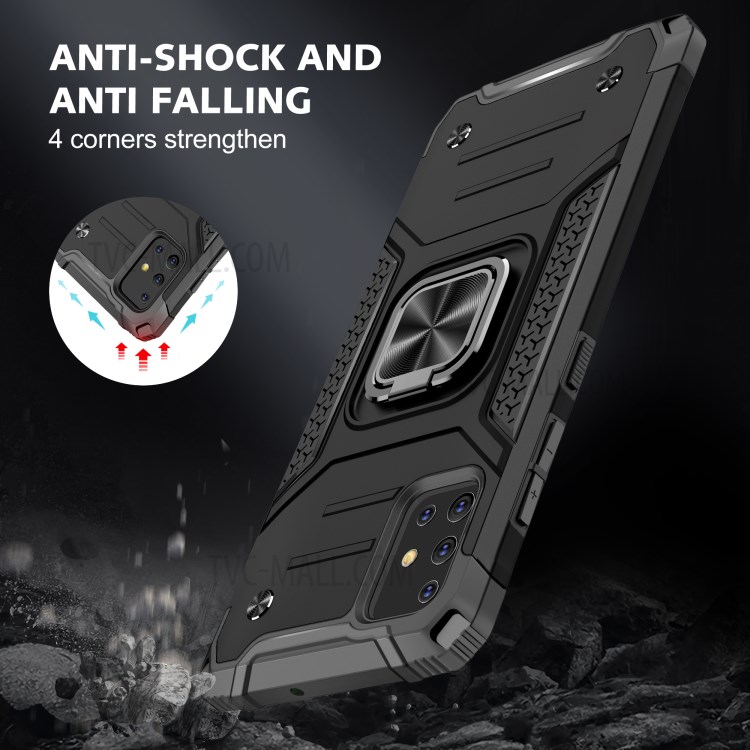 Detachable 2-in-1 Armor Style Kickstand TPU + PC Shell with Metal Sheet for Samsung Galaxy A51 SM-A515 - Black-8